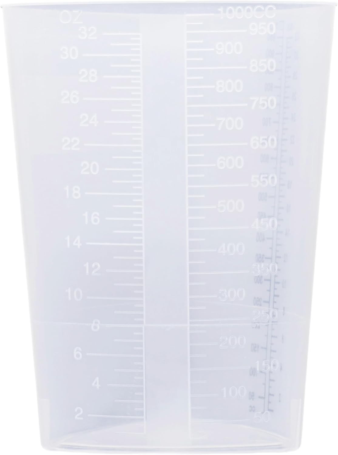 Lab Measuring Cups 32oz Pack of 5 Graduated Clear Plastic Triangular Beakers