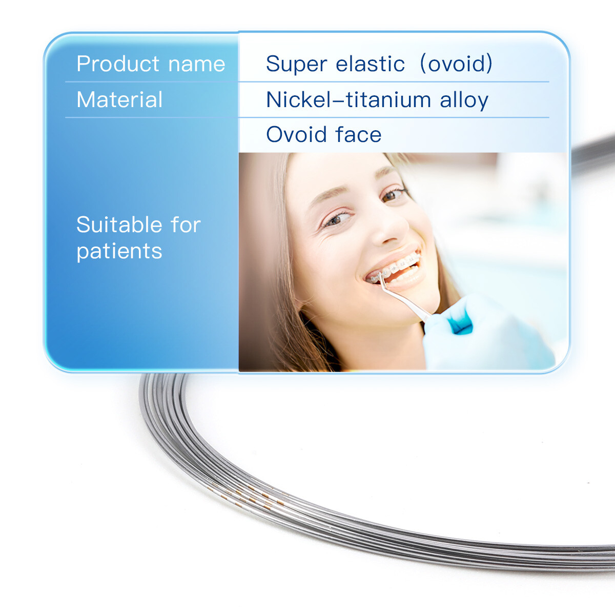 AZDENT Dental Ortho Super Elastic Niti Arch Wire Round /Natural Stainless Steel