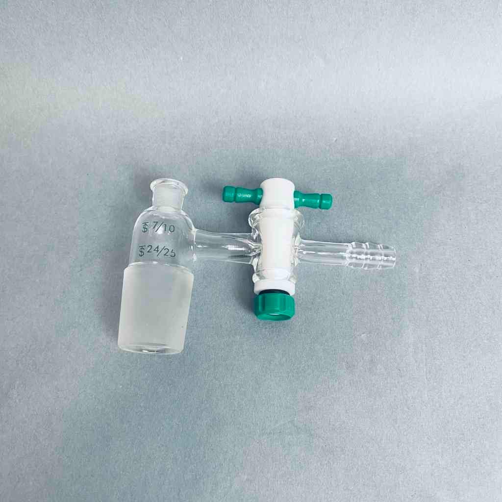 Chemglass Vacuum Adapter 7/10 Upper 24/25 Lower with PTFE Stopcock