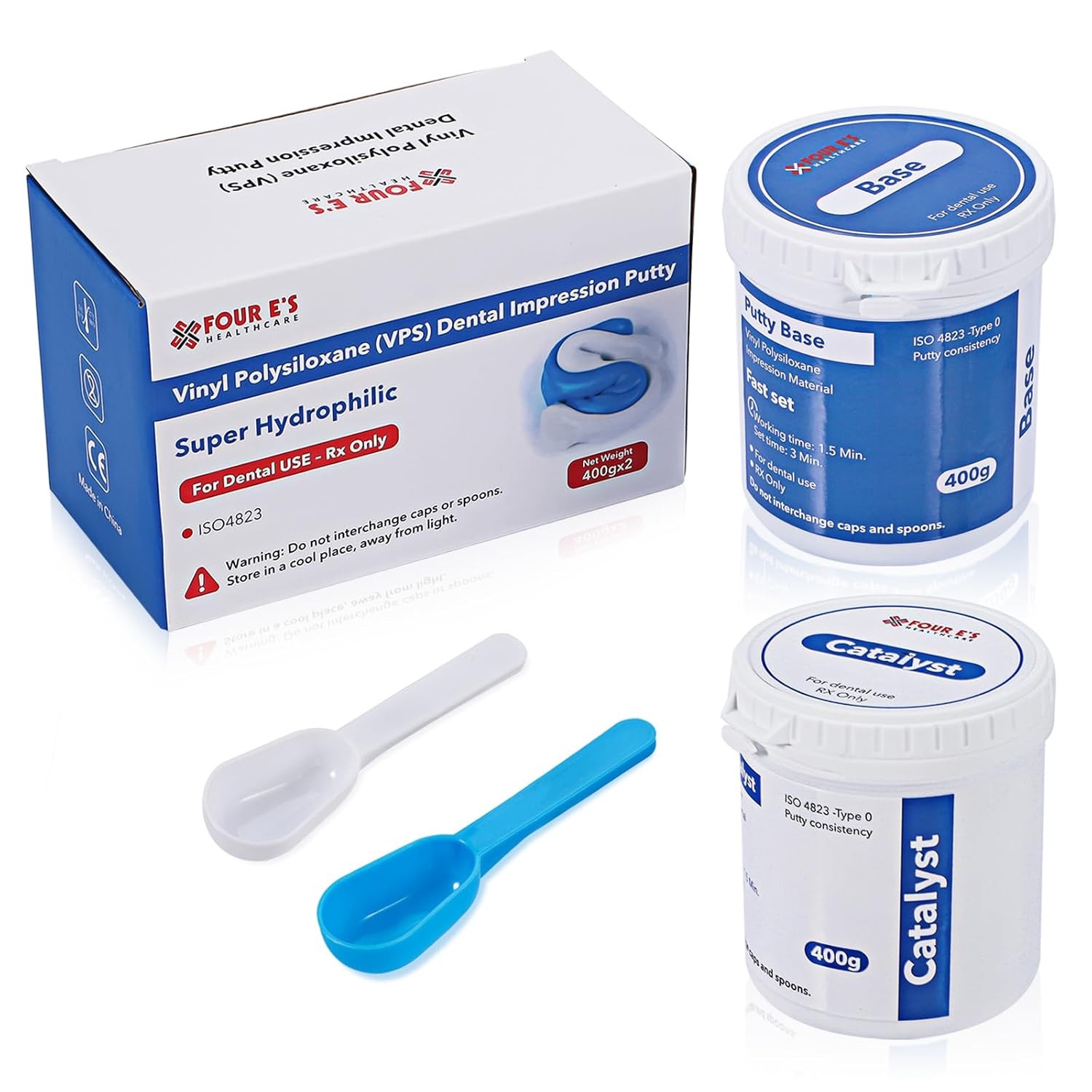 Dental Putty Fast Set PVS VPS Dental Impression Material 400g Base&400g Catalyst
