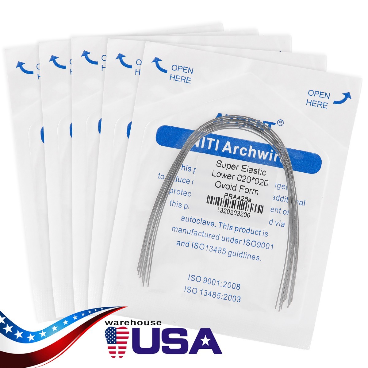 10pcs AZDENT Dental Orthodontic Arch Wires Niti Super Elastic Ovail Round Wire