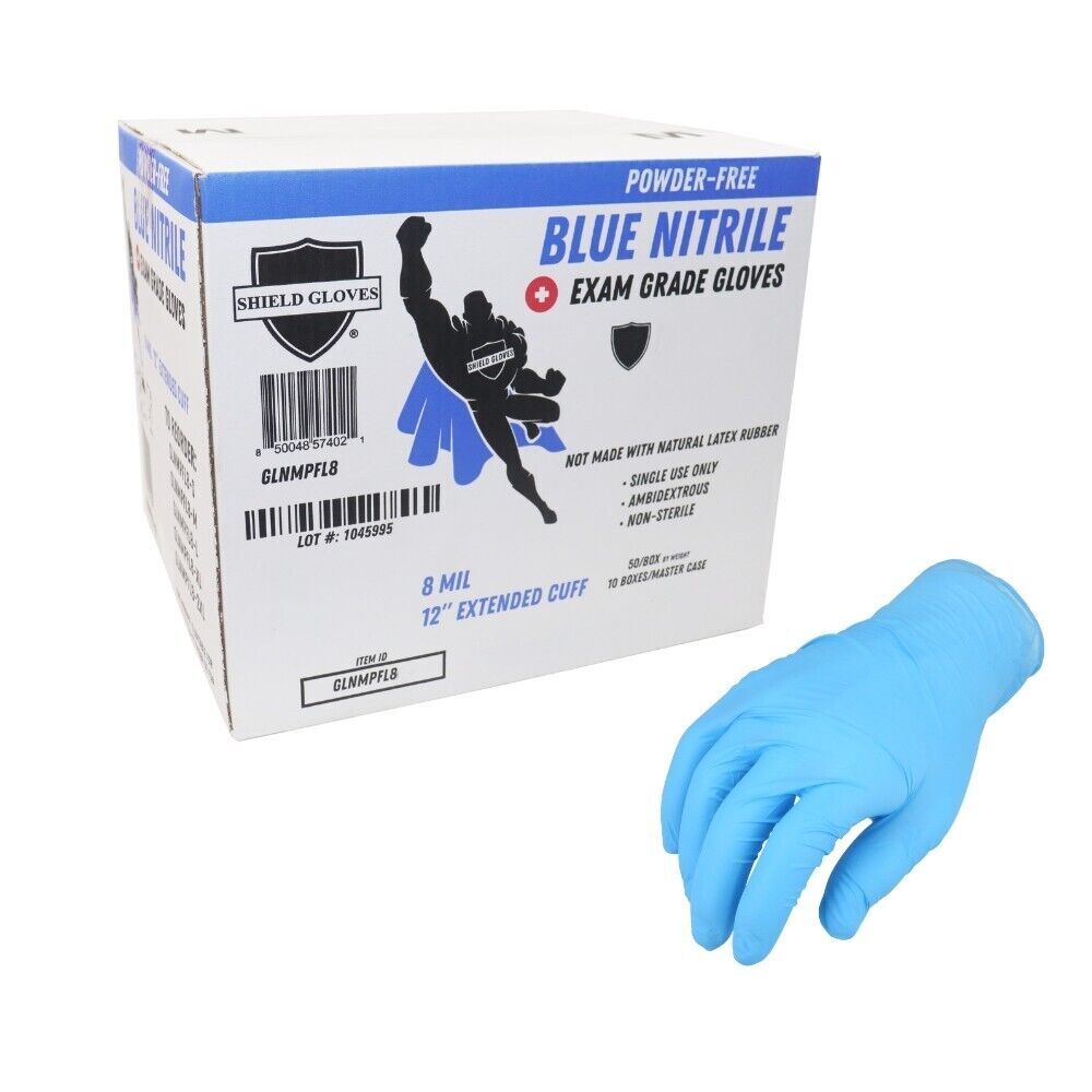 Small 8 MIL Textured Blue Nitrile Exam Powder-Free Gloves 500 Pieces