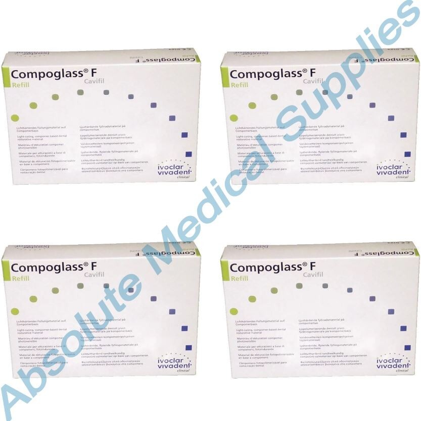 *80-Packs* Ivoclar Compoglass F 0.25g 230/A3.5 Cavifil Cartridge 546983