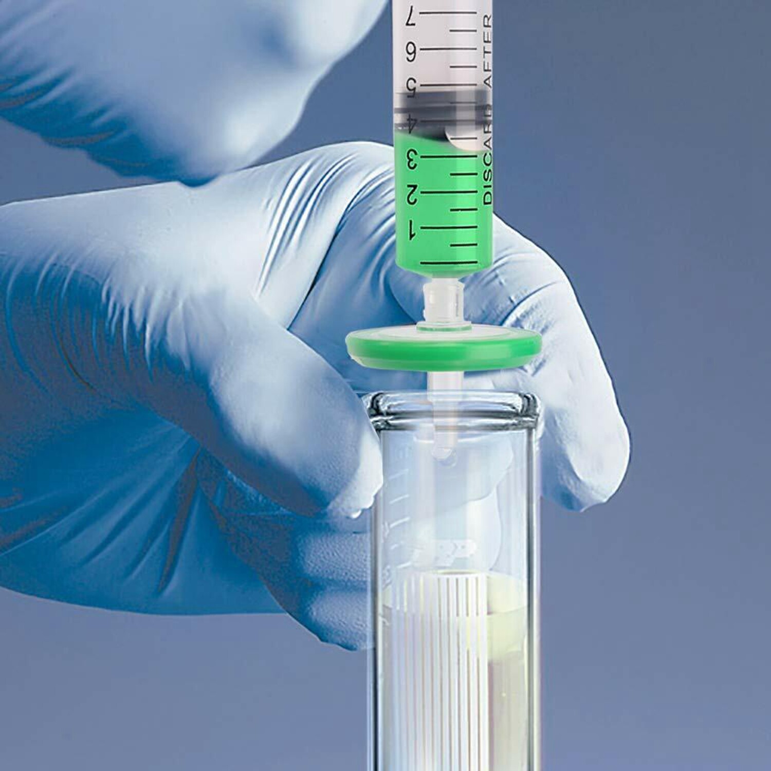 4000PCS PES Membrane HPLC Syringe Filters 13mm/25mm/33mm 0.22μm Pore Size Green