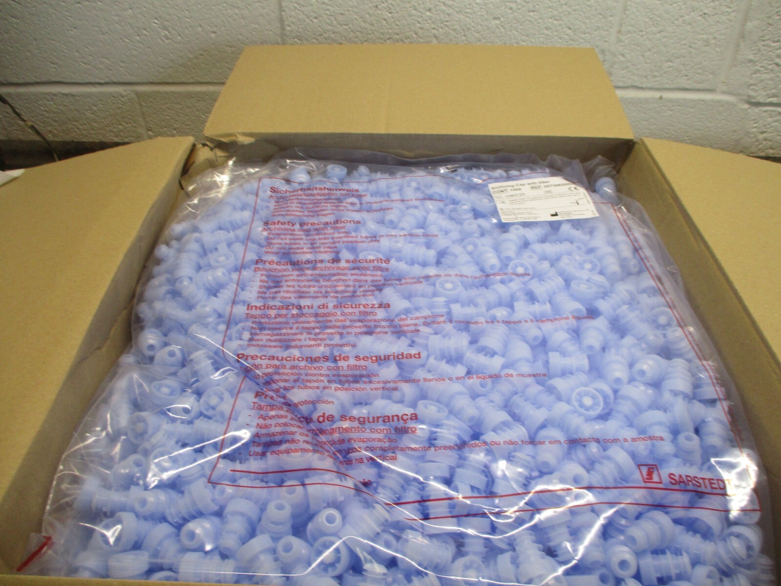CASE OF 5000 Sarstedt Inc ARCHIVING CAP WITH FILTER 05736820001 1043725