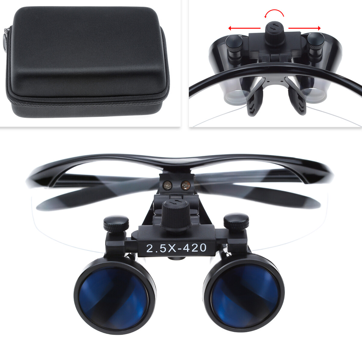 2.5X420mm Dental Medical Binocular Loupes Magnifying Glasses Black DY-101 US