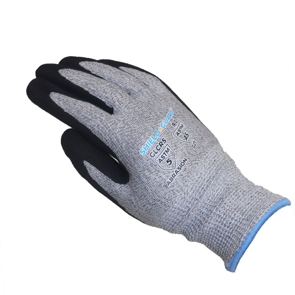 12-24 Nitrile Black, Grey ASTM Level A5 Cut Resistant Palm Coated Work Gloves