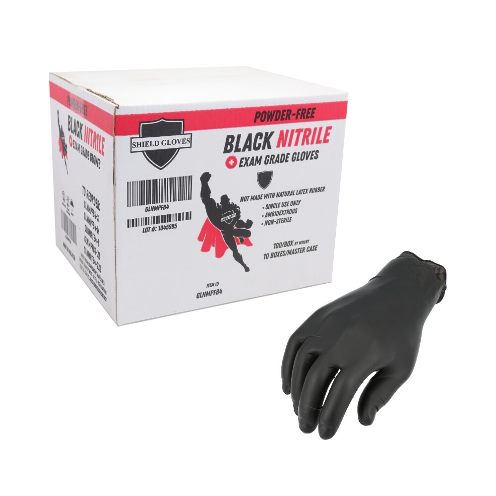 XL Black Nitrile Gloves, Powder-Free & Latex Free, 4 Mil Thick [36000 Pack]