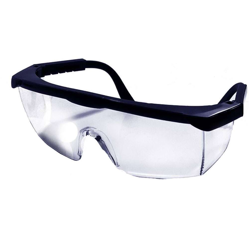 VastMed Adjustable A+ Safety Glasses, Antifog, Black, 12/Pk