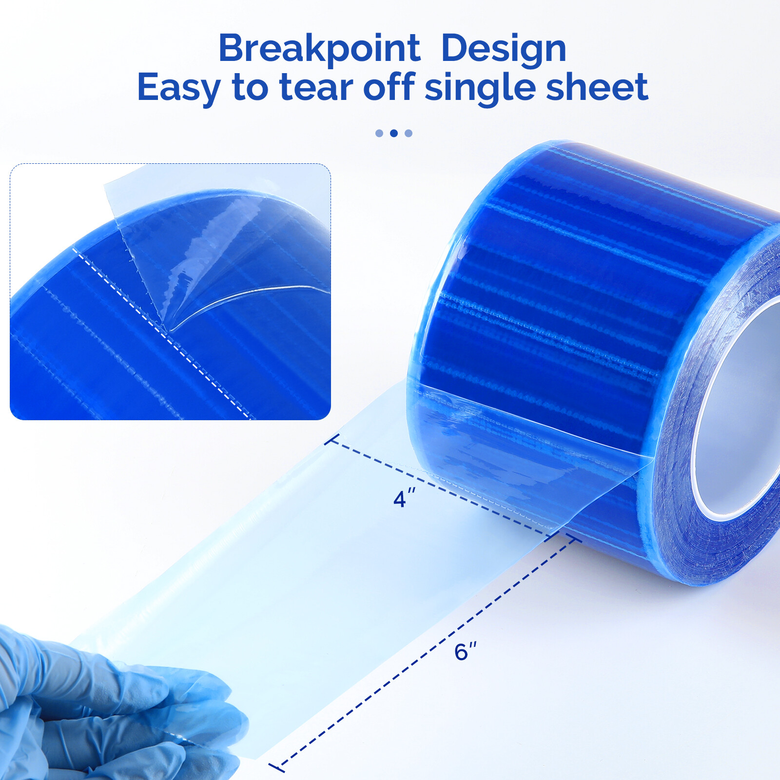 JMU Dental Barrier Film for Tattoo, Black Pink Blue Barrier Film Tape Dispenser