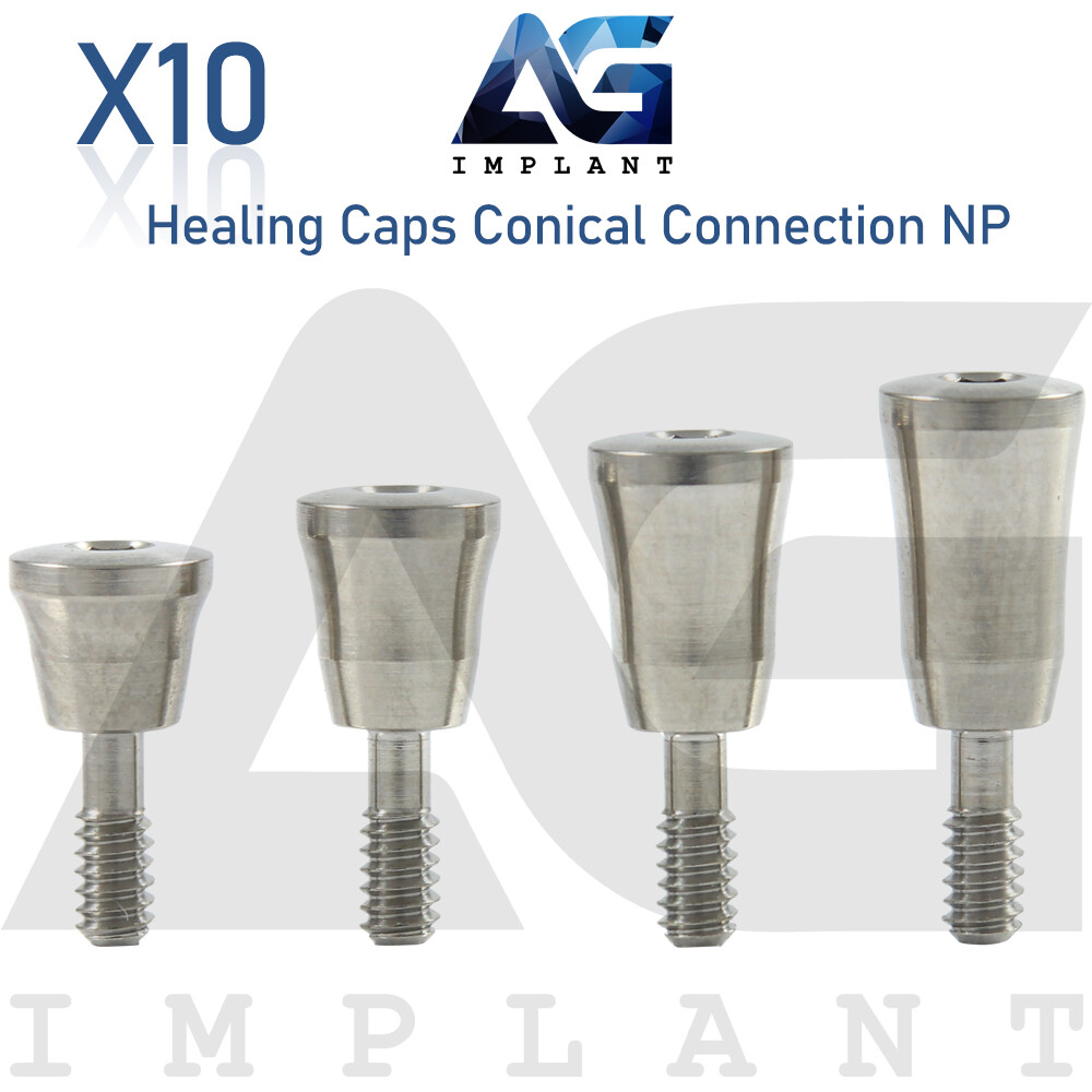 10 Healing Cap Conical Connection NP Titanium Dental 2.25mm Fit Nobel Active