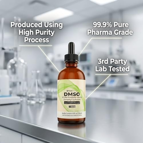 PureChemPros DMSO Pharmaceutical Grade 99.9% Pure (Dimethyl Sulfoxide) Low Od…