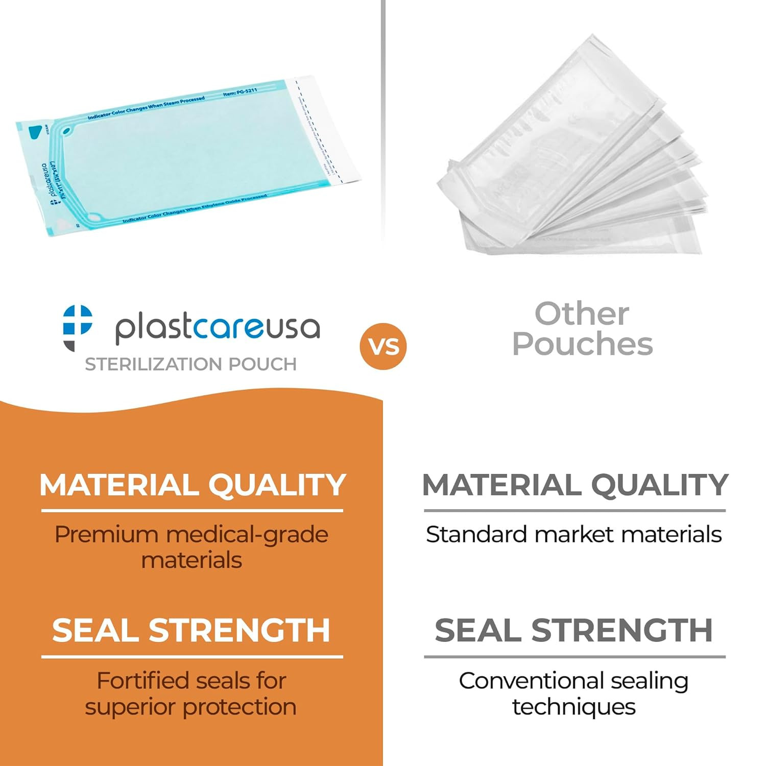 200 5.25 X 10 Self-Sterilization Pouches for Cleaning Tools, Autoclave Sterilize