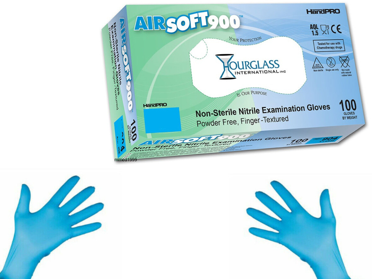 AirSoft900 Blue Nitrile Exam Gloves Powder Free – X-Large 1000/Case