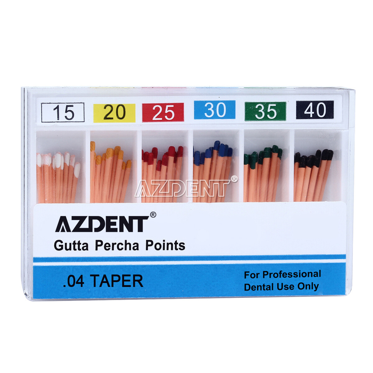 AZDENT Dental Gutta Percha Points Taper 0.02/0.04/0.06 15#-40# For Endo Use