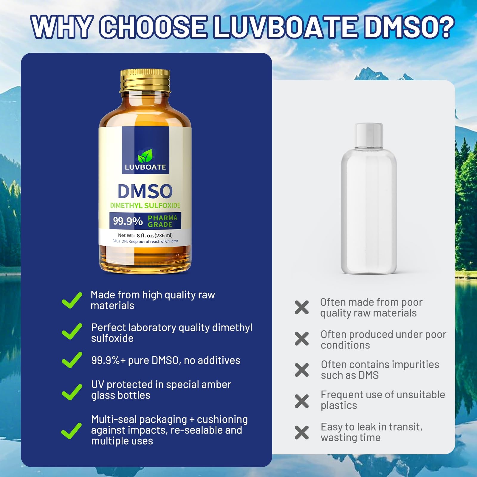 DMSO 99.9% Pharma Grade, Pure Liquid Dimethyl Sulfoxide 8 fl.oz in Glass…