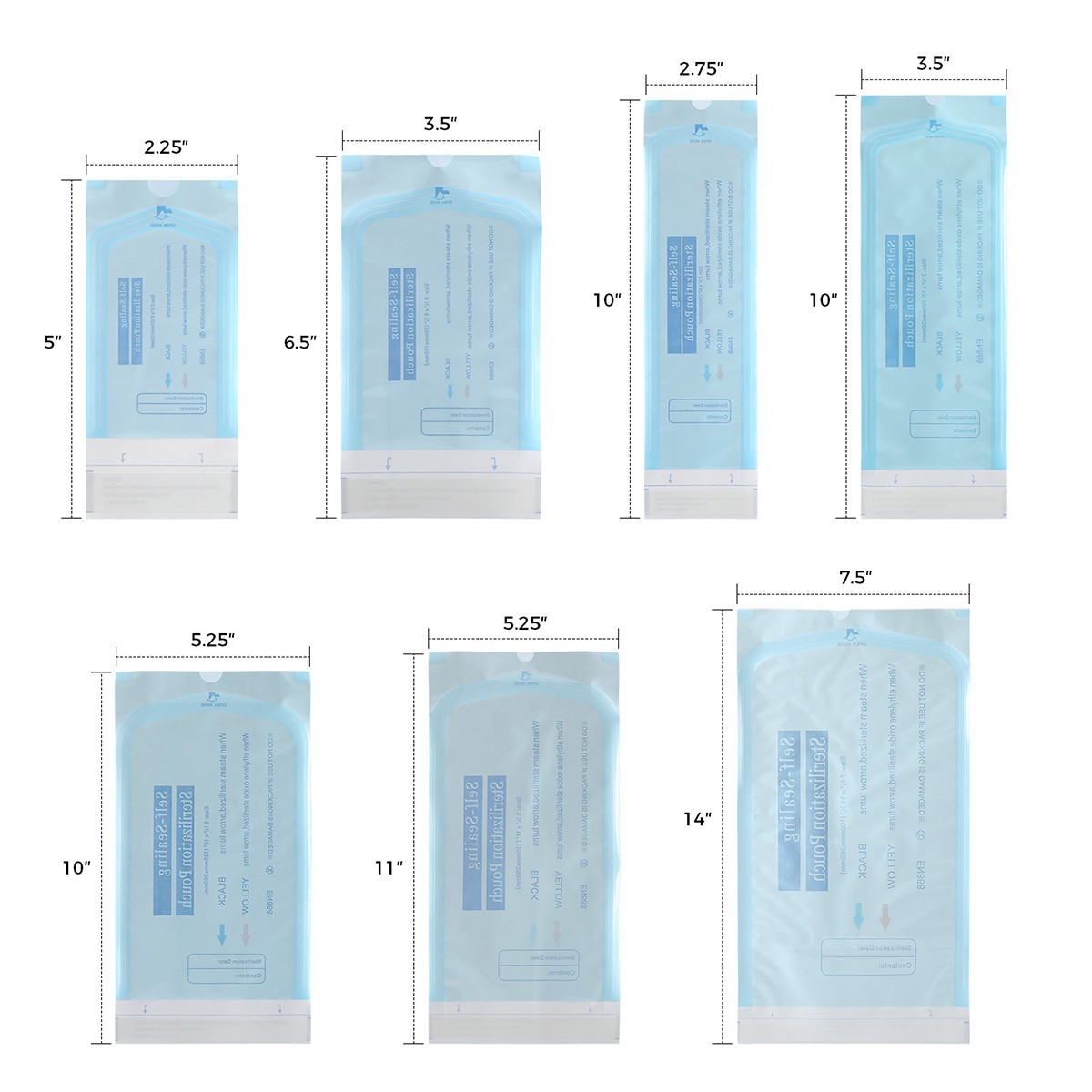 200pcs/kit Sterilization Bag Pouches Dental Medical Self Seal Pouch Autoclave