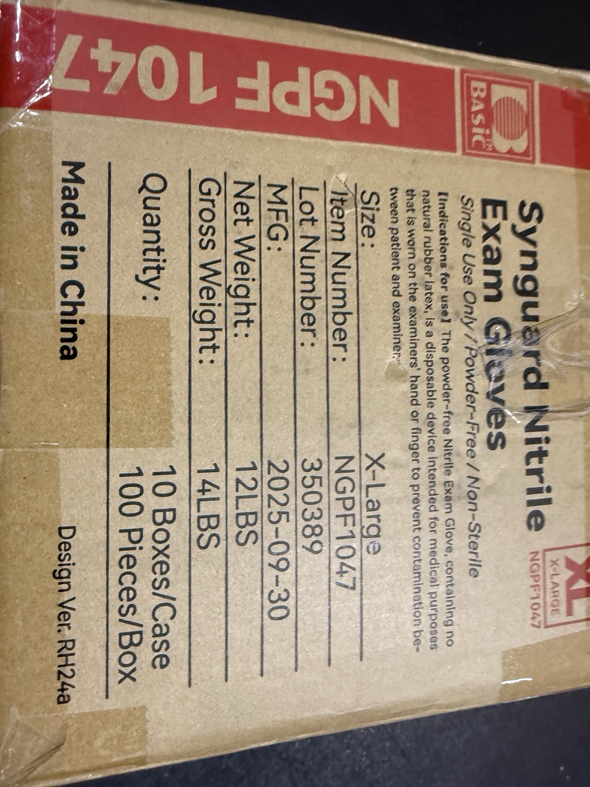 Medical Black Nitrile Exam Gloves Size XL Powder-Free – NGPF 1047