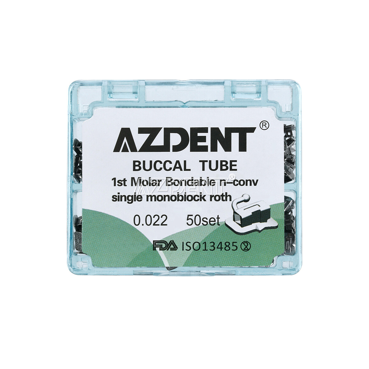 50Set AZDENT Dental Orthodontic Buccal Tube 1st Molar Roth.022 Bondable Non-Conv