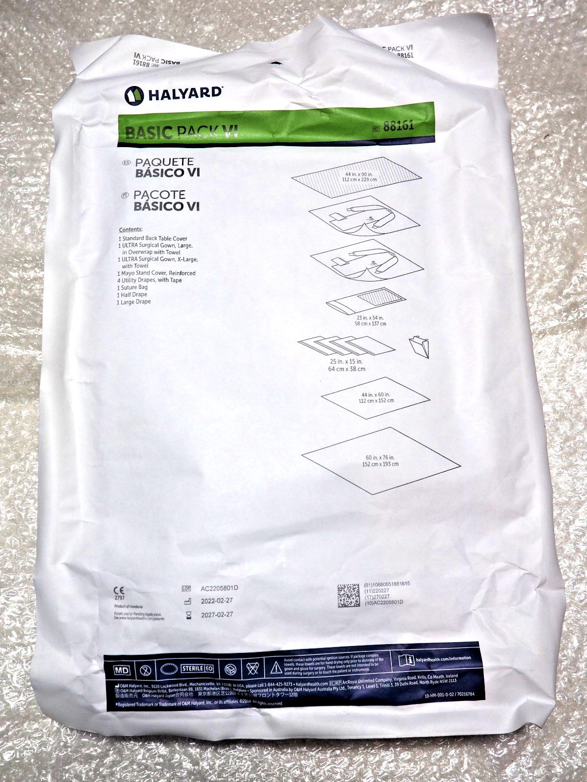 HALYARD Health Basic Procedure Pack VI (6) SURGICAL MEDICAL Gowns Drapes Covers