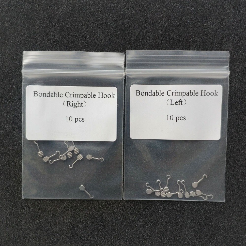 Dental Orthodontic Bondable Sliding Crimpable Hook Long Curved 10Pcs/pack