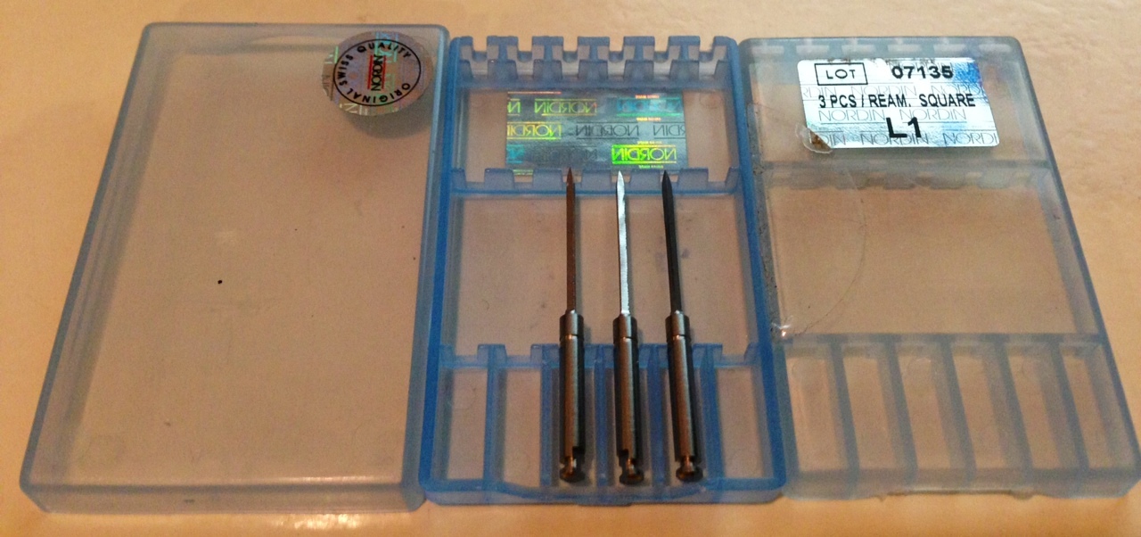Short S2 Nordin (3 Refill Square Reamers) Dental Square Screw Posts Reamers Kit