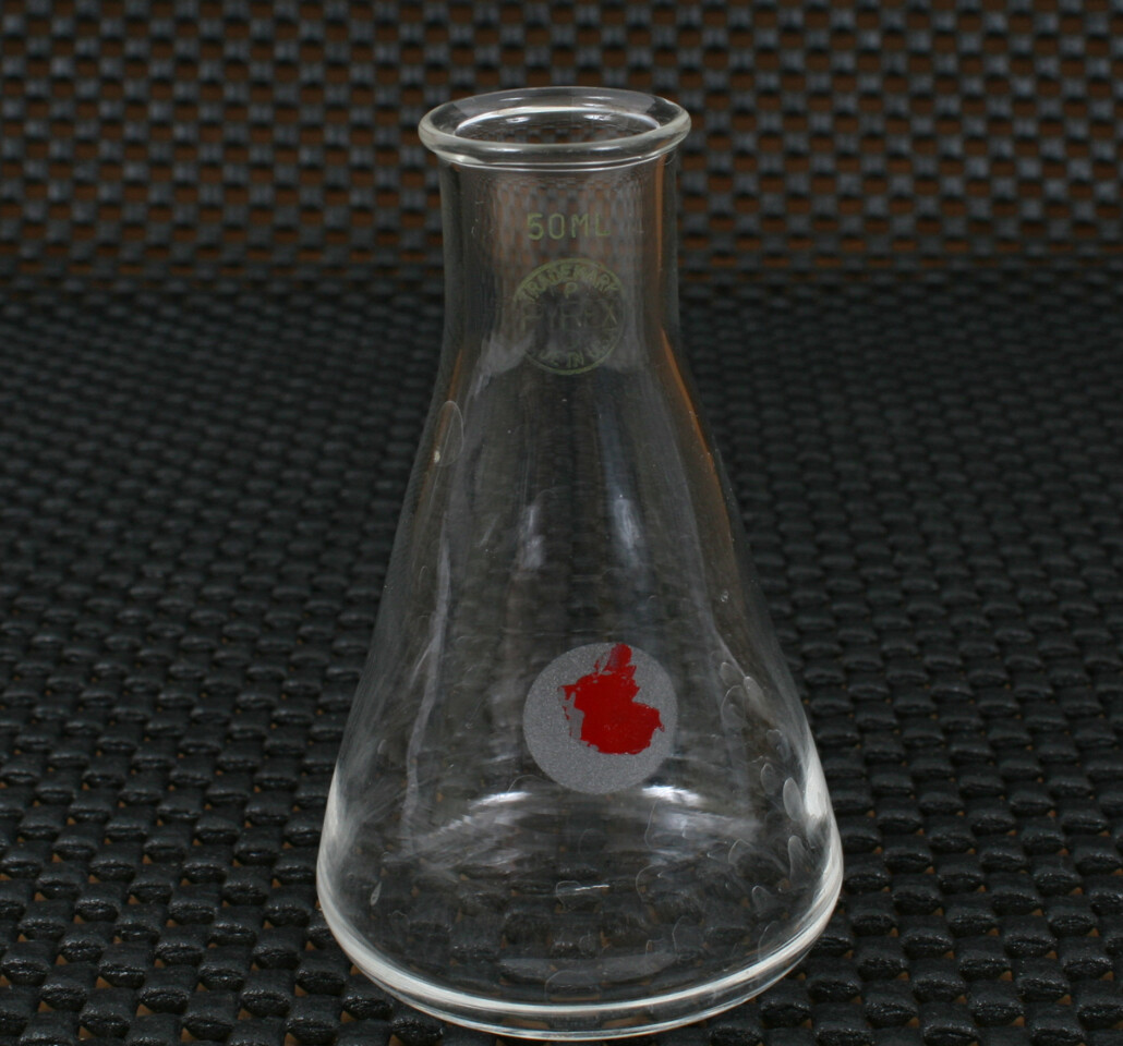 Lot of 2 Corning Pyrex Erlenmeyer Flask 50 mL 4980-50