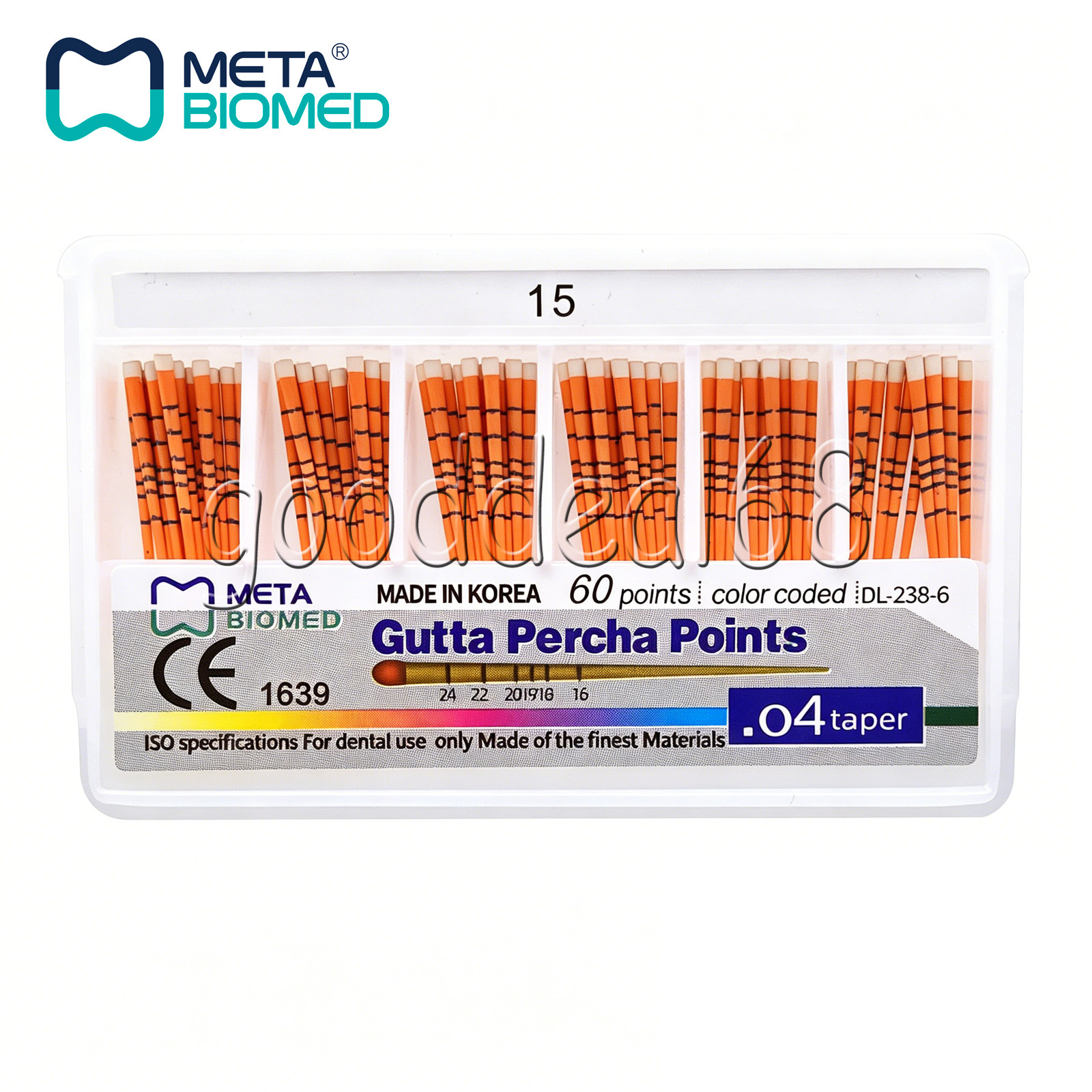 Dental Meta Gutta Percha Points Taper 0.4 or 0.6, or Standart Taper, All Sizes