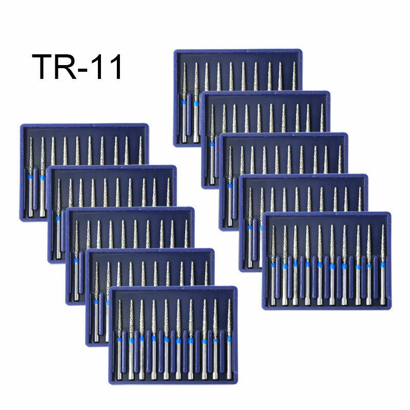 10PCS Diamond Burs TR-11 Medium FG 1.6mm for High Speed Handpiece bomaoer