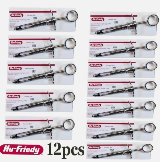 Lot of 12x Hu-Friedy CW Style Dental Anesthetic Aspirating 1.8ml Syringe SYRCW