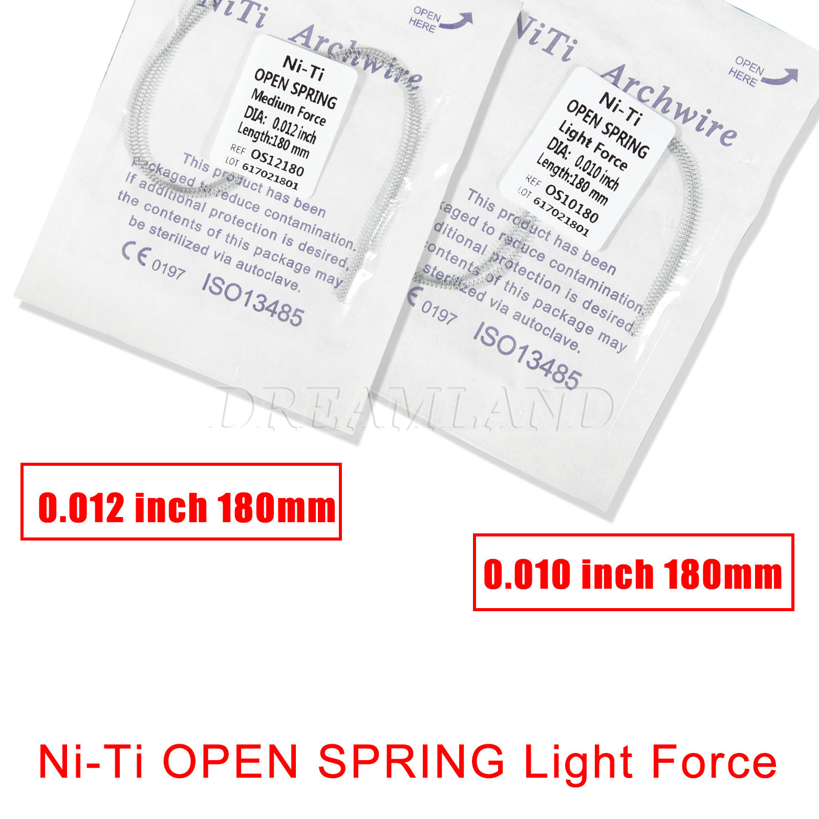 Orthodontic Dental Ortho Niti Open Coil Spring 0.010/0.012*180mm 2PCS/Pack