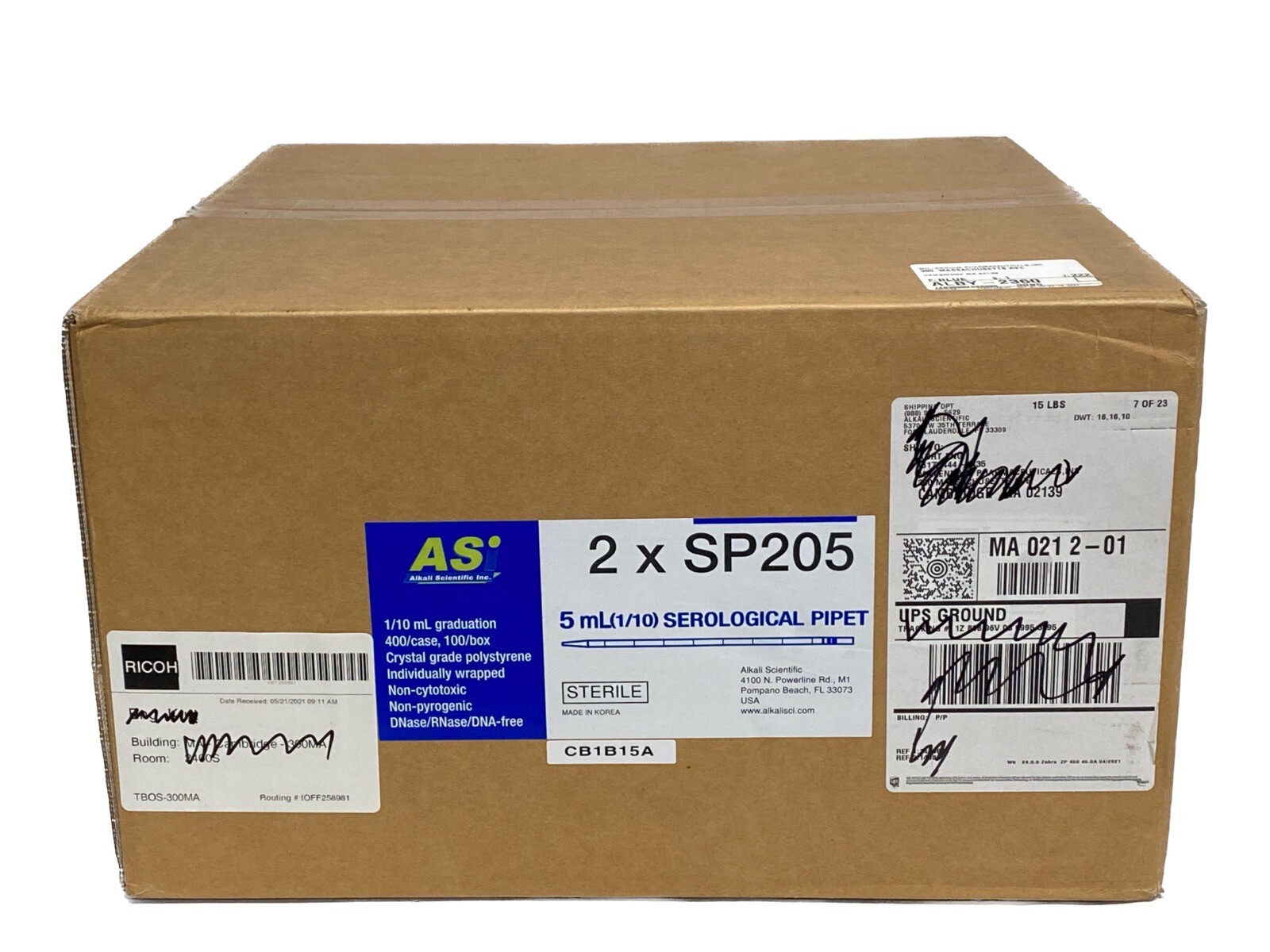 (400/Cs) ALKALI SCIENTIFIC 5mL in 1/10 PS Graduated Serological Pipettes SP205