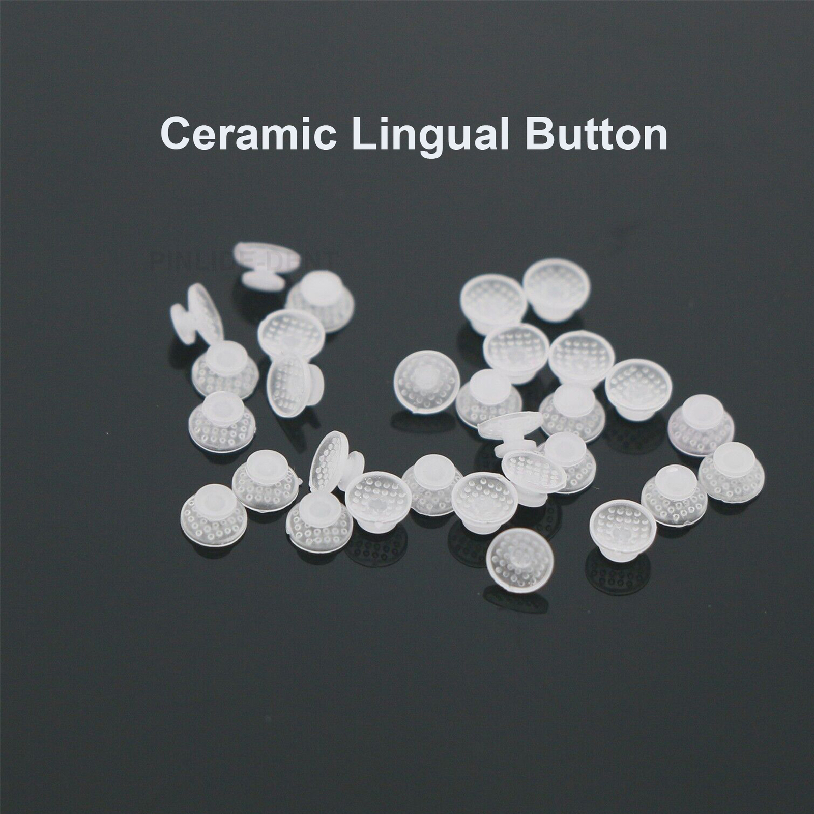 Dental Orthodontic Ceramic Clear Lingual Button Bondable Round Base 10 Pcs/Pack