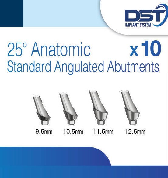 25° Angular Anatomic Abutment – Internal Hex system 10 Pack