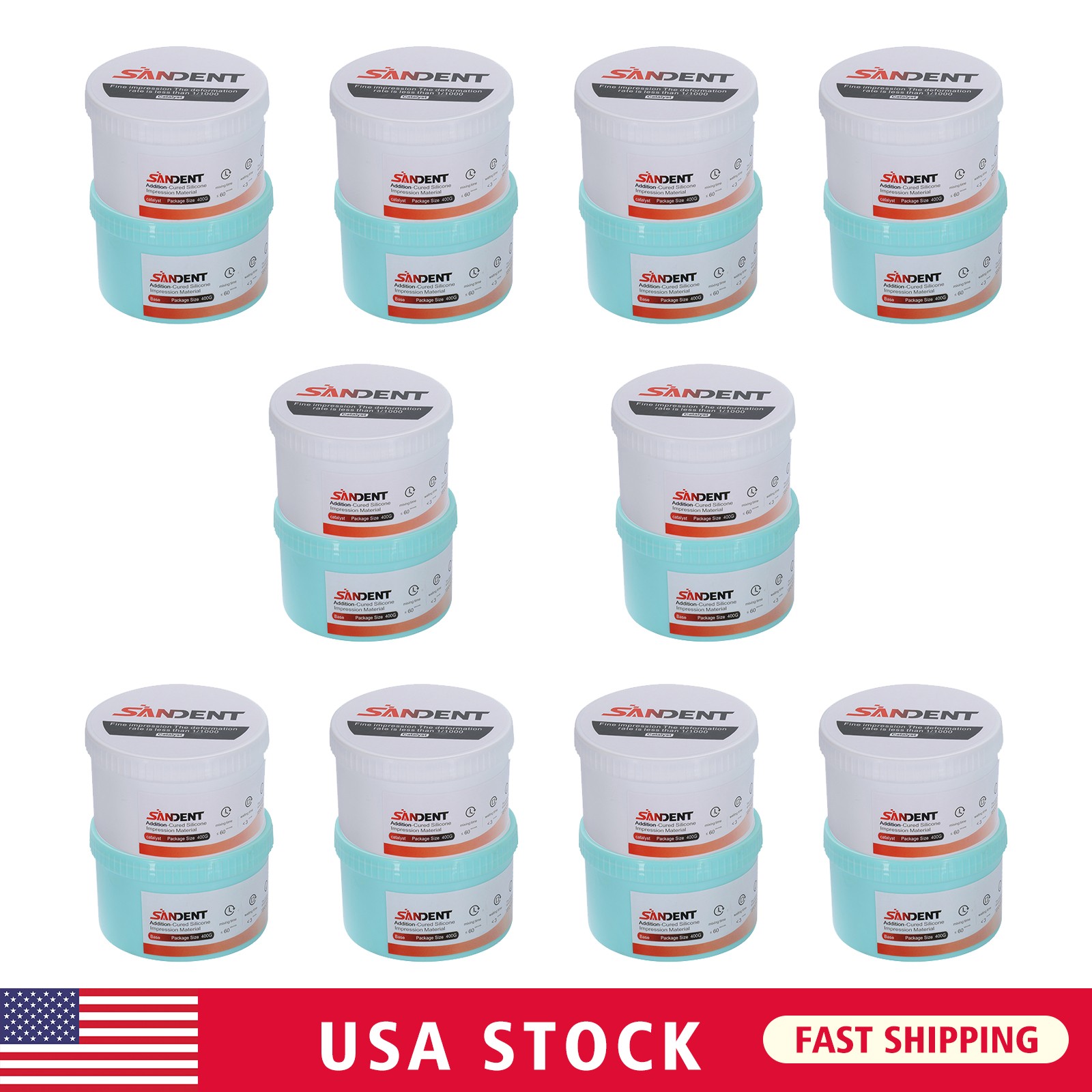 Dental Soft Putty Fast Set Impression Material (400g Base + Catalyst) Heavy Body