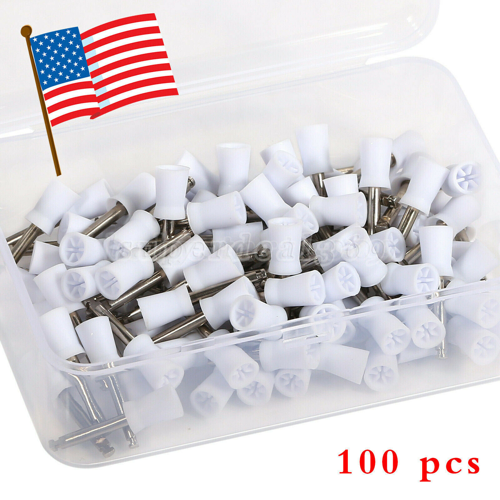 Dental Low Speed Contra Angle Latch Handpiece /100*Tooth Polishing Cups White SA
