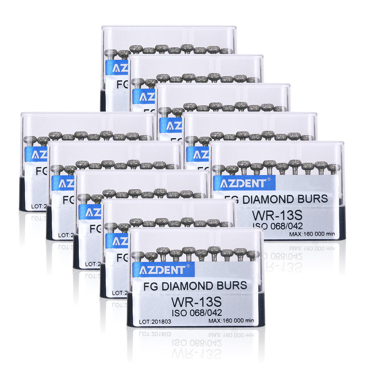 10 Box AZDENT Dental Super Coarse FG Diamond Grit Burs For High Speed Handpiece