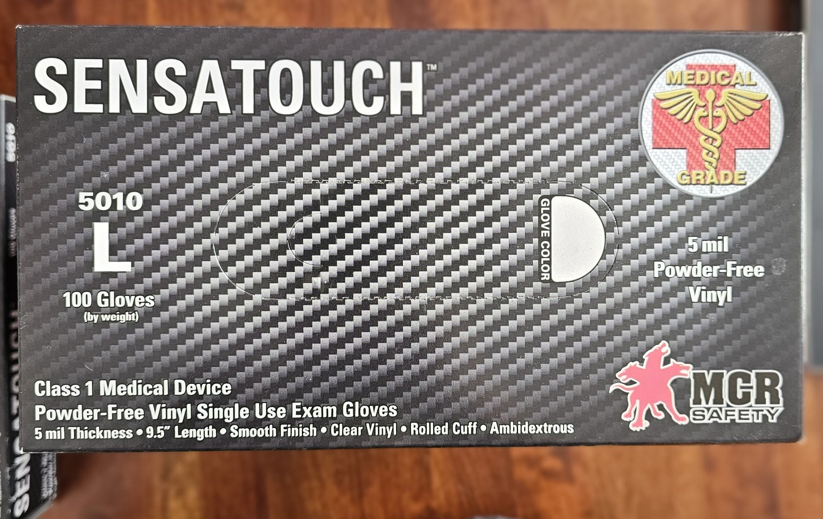 MCR Sensatouch 5010L 5ml Single Use Powder free Vinyl Gloves 1 box Free Shipping