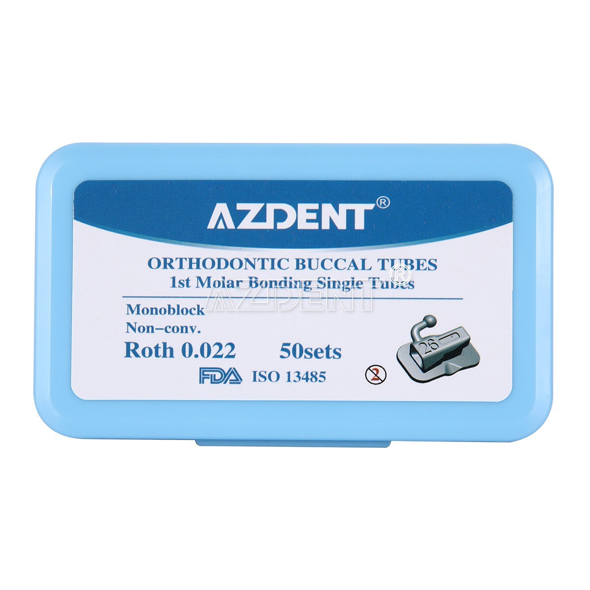 50 Sets AZDENT Dental Orthodontic Buccal Tubes Roth.022 1st Molar Bondable Tube