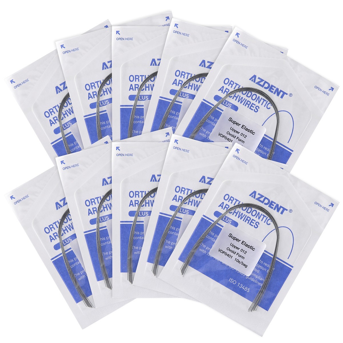 AZDENT PLUS Dental Orthodontic Niti Arch Wire Super Elastic Ovoid Form Round
