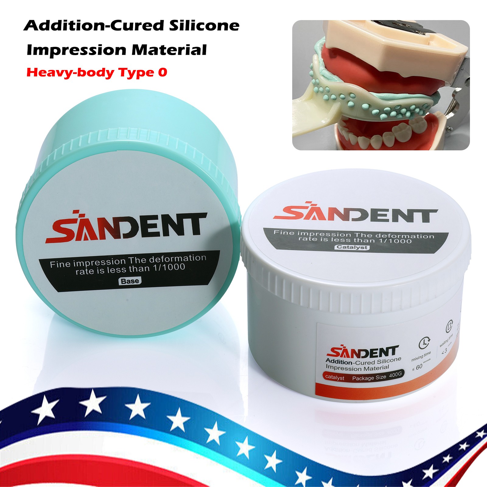 Dental Putty Fast Set PVS VPS Impression Material Silicon Base+Catalystst ds