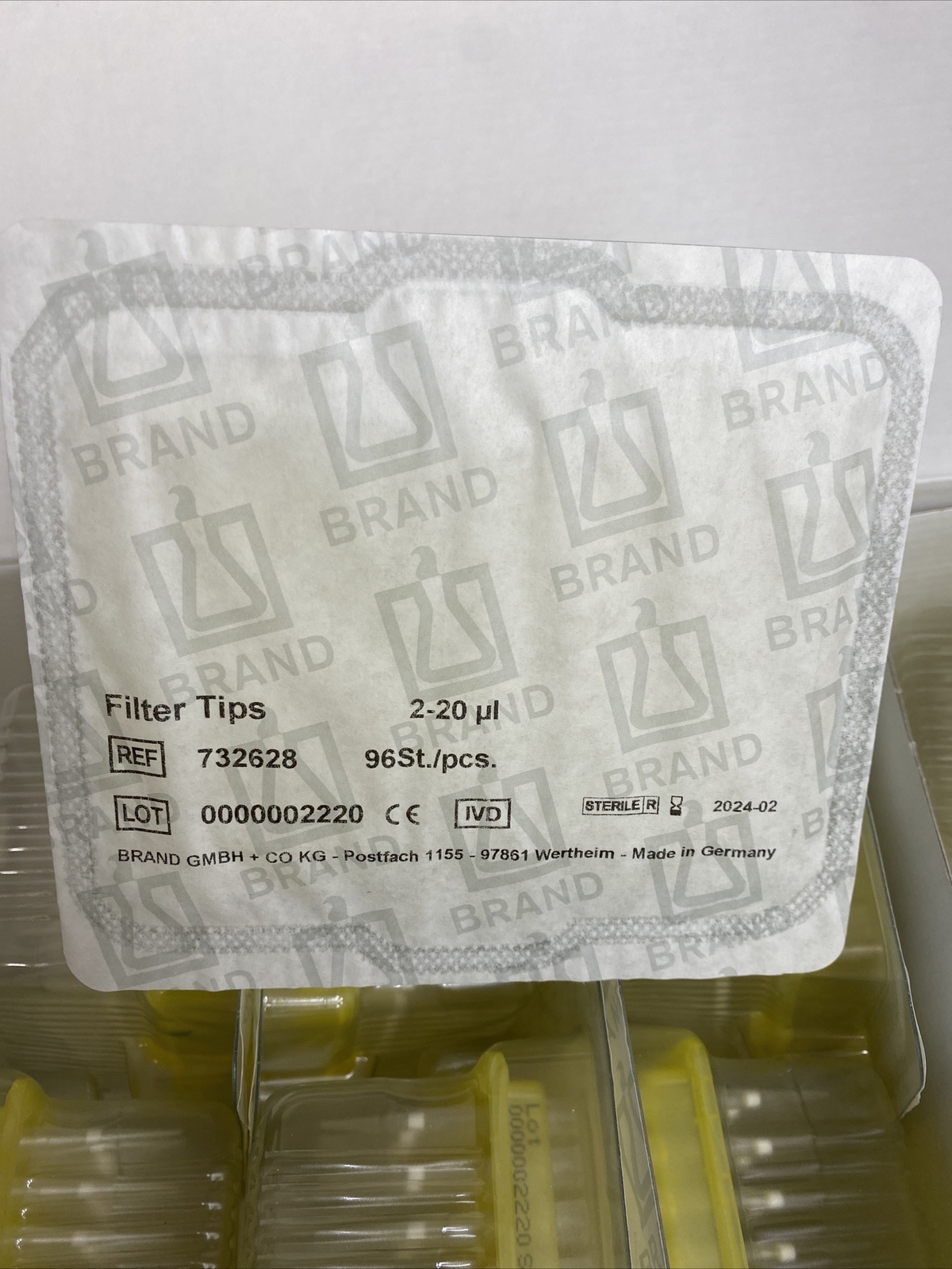 Brand Pipette Tips 20 ul Filtered Sterile 10 Racks with 96 Tips Each