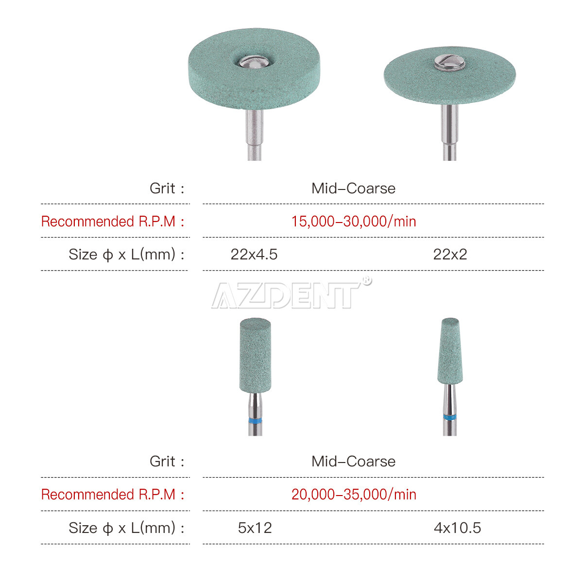 Dental Rubber Diamond Polisher Wheel Disc /Zirconia Porcelain Polish Burs HP