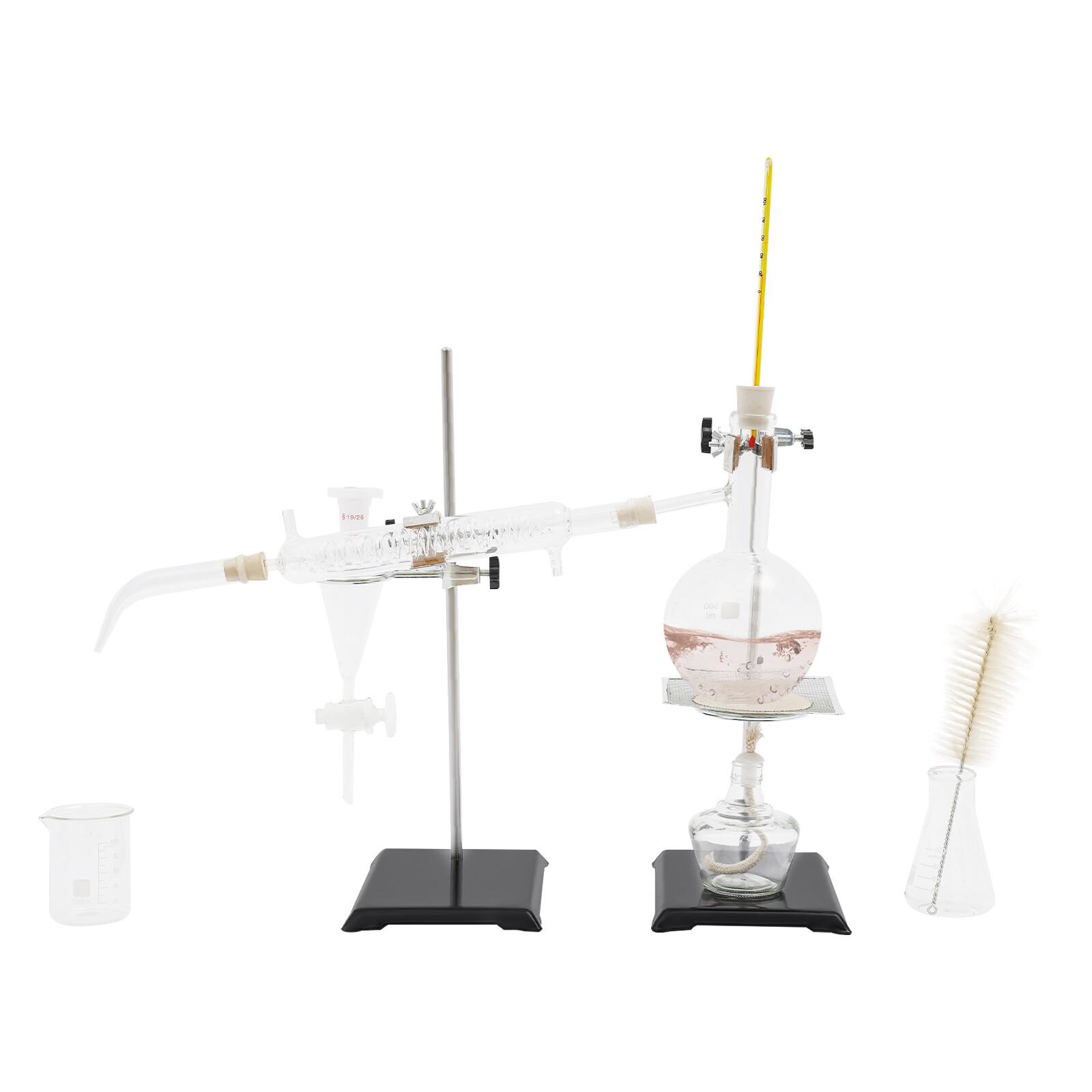 500ml Essential Oil Distillation Kit Lab Apparatus Distillation Glassware Set