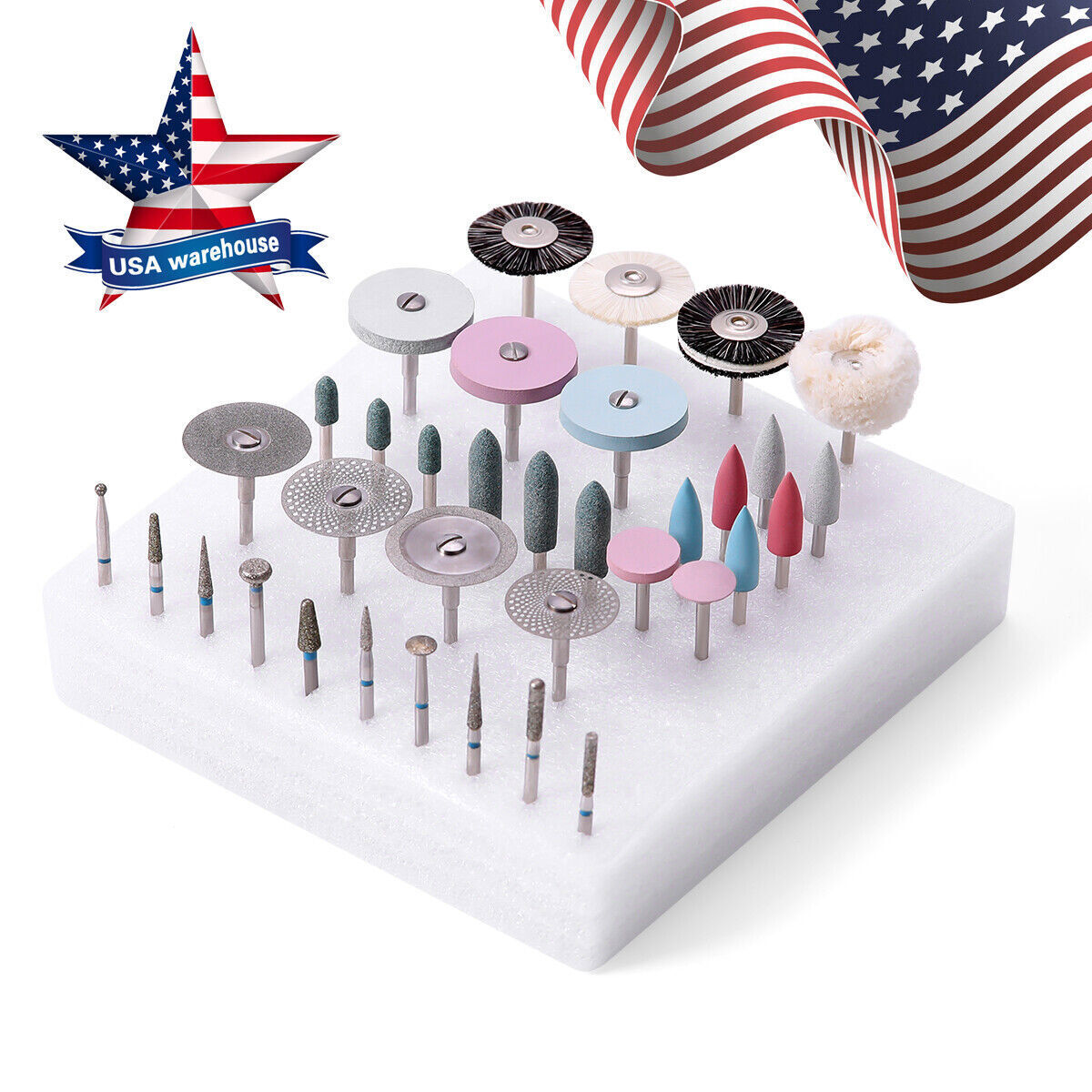AZDENT Dental Composite Polishing Burs Kit Polishers For Low Speed Handpiece
