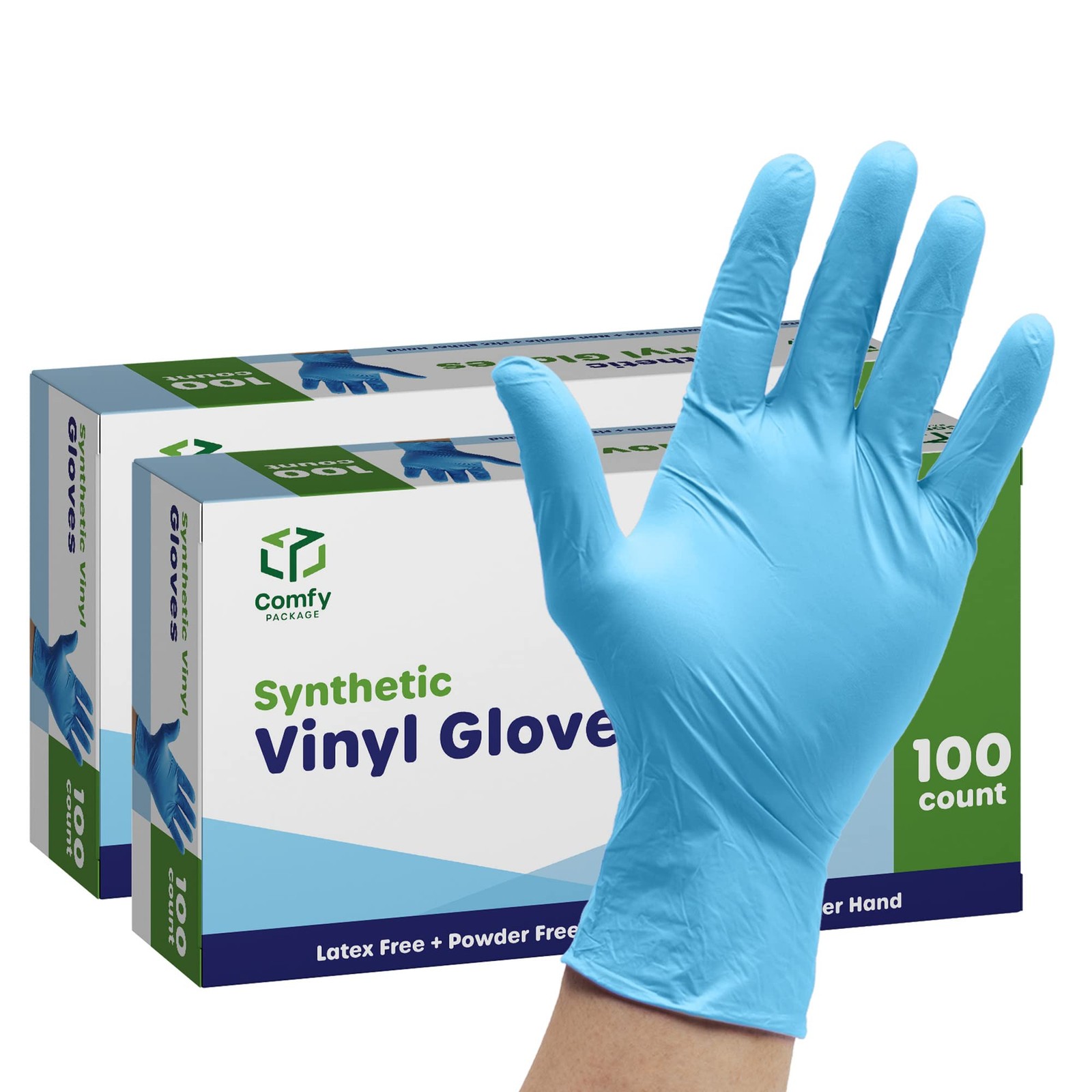 Comfy Package 200 Count Synthetic Vinyl Blend Disposable Plastic –