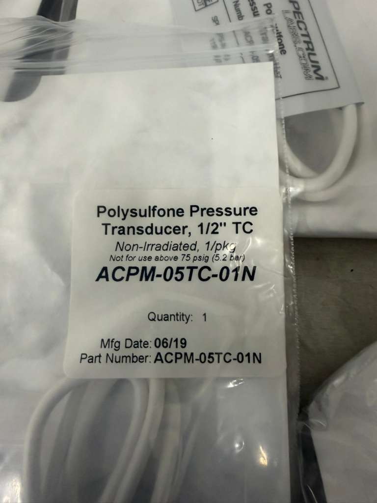 lot of 5 Repligen Polysulfone Pressure Transducer 1/2” TC, ACPM-05TC-01N