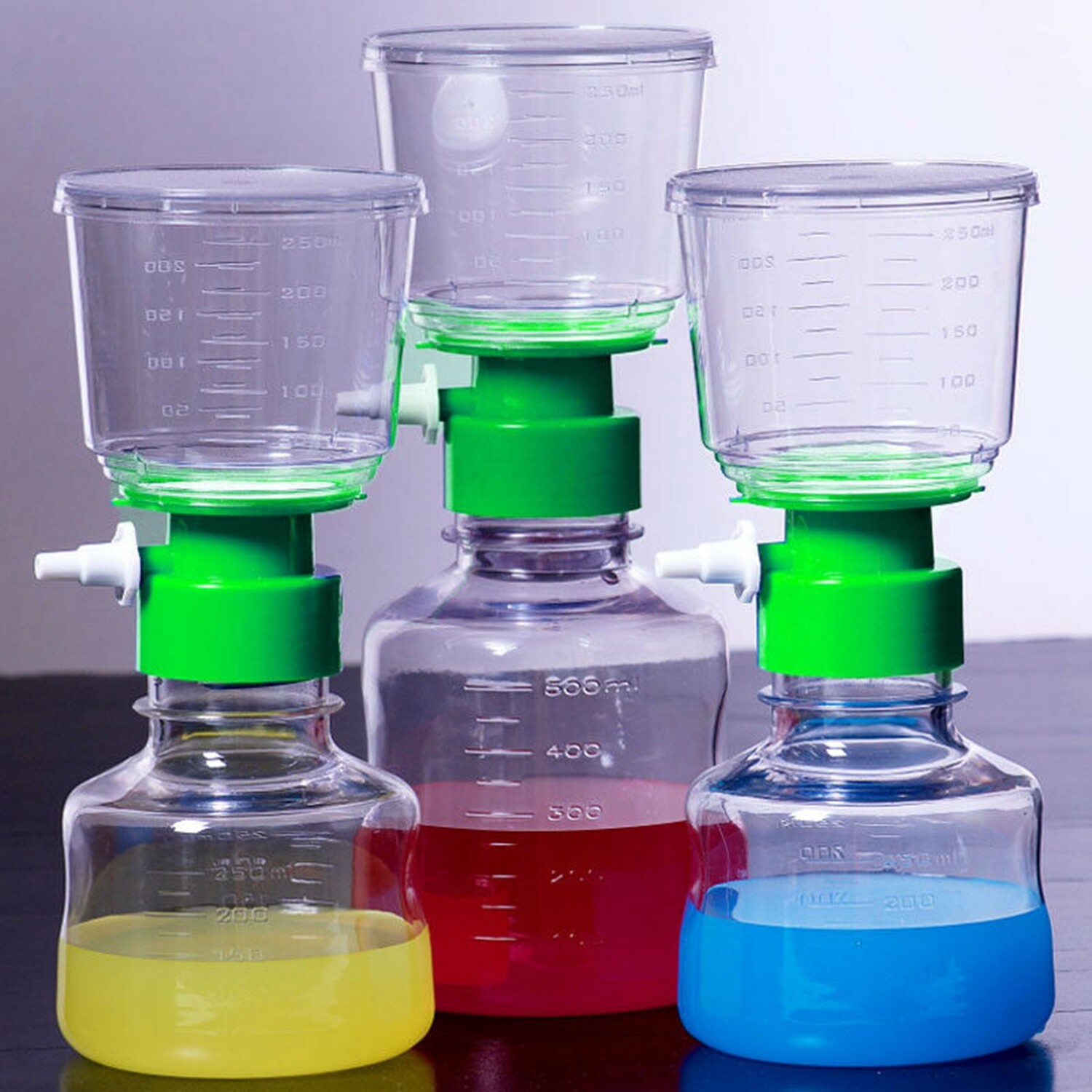 4pack Sterile Vacuum Filter Bottle Top Filter Units 250ml 0.22μm PES Membrane