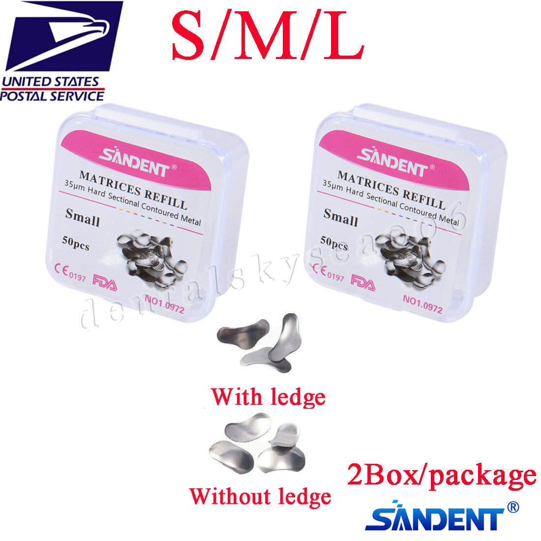 Dental Metal Matrices Matrix Band Sectional Contoured Refill S/M/L 35μm