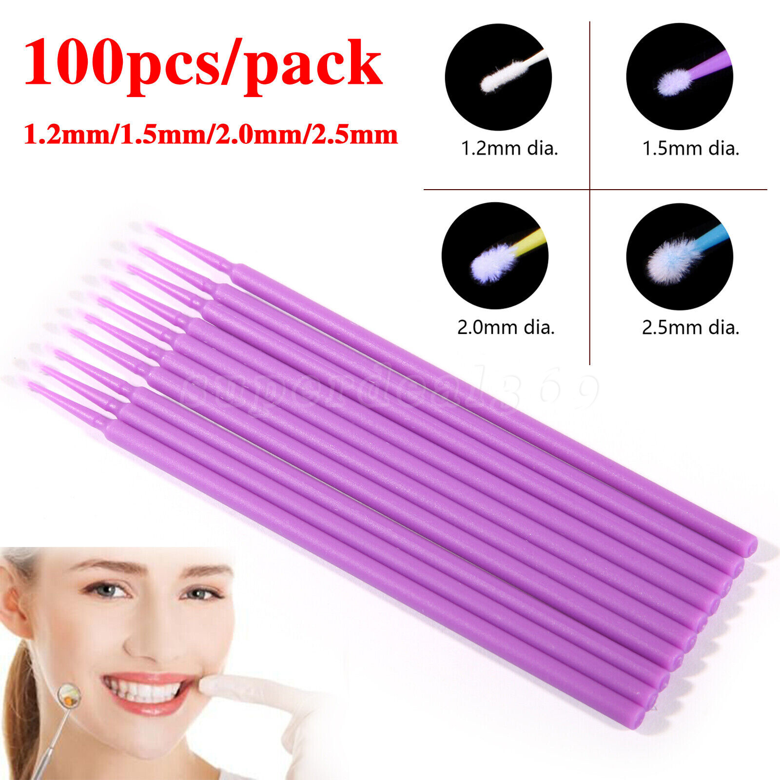 Dental Micro Applicators Disposable Makeup Eyelash Brush Swab Mascara Wand